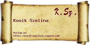 Kosik Szelina névjegykártya